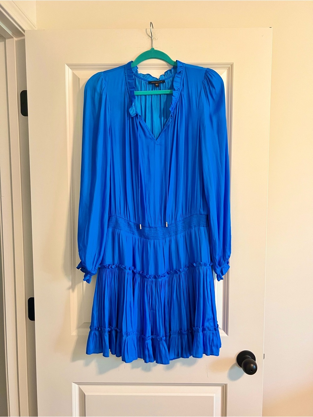 Skies Are Blue Vibrant Blue Tiered Midi Dress
